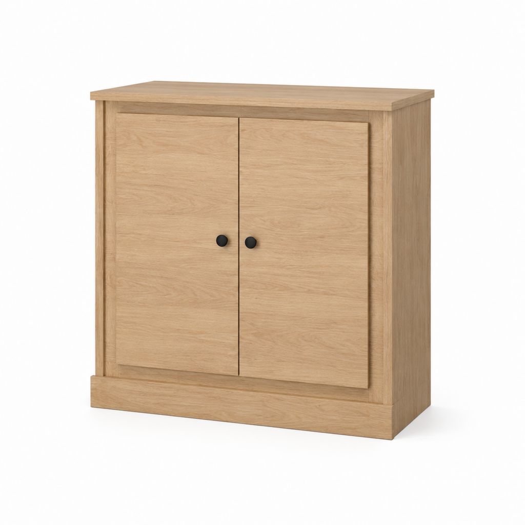 Credenza 2 ante rettangolare rovere chiaro in pannello truciolare 80 x 40 x 100 cm