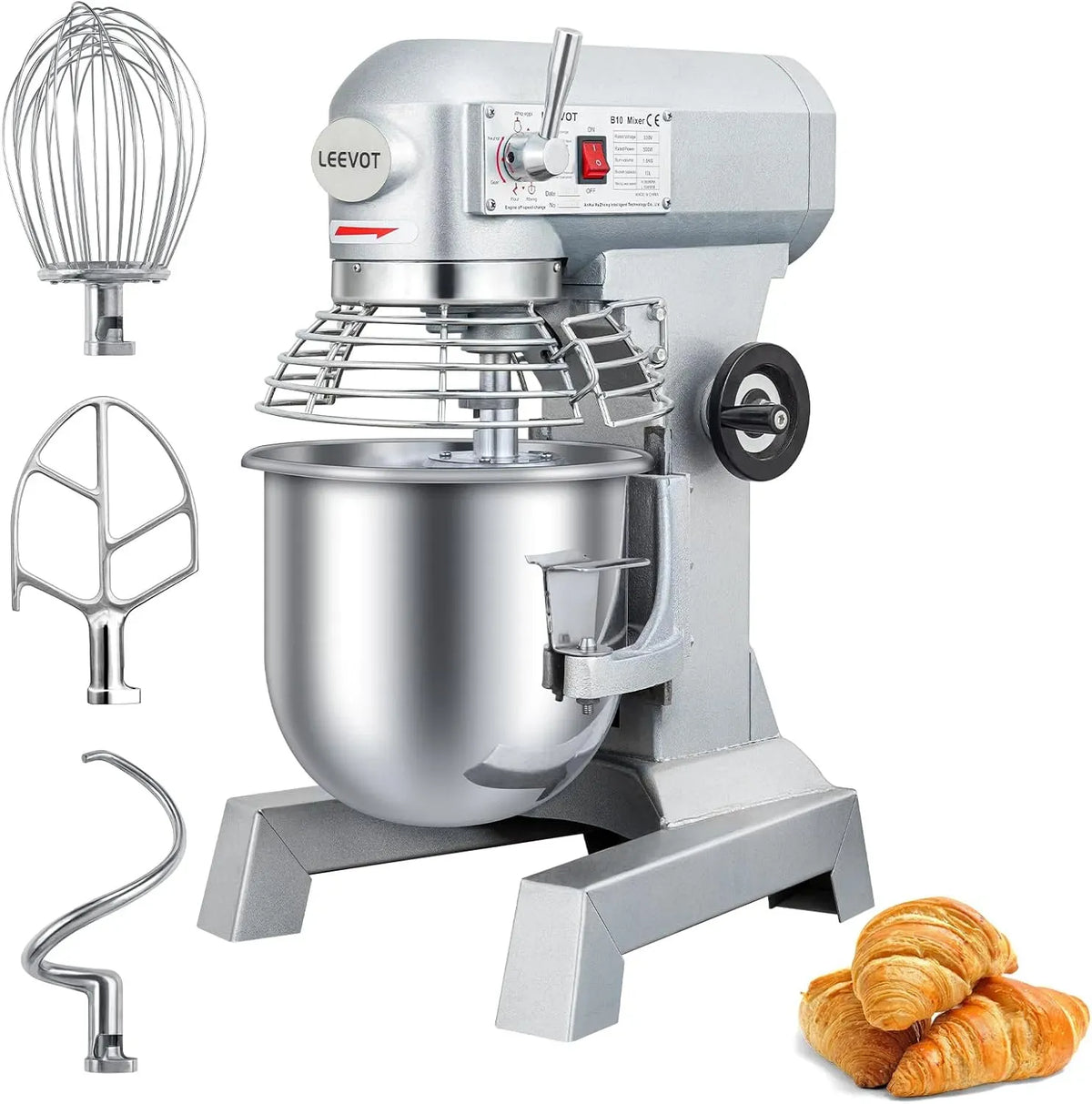 Impastatrice planetaria commerciale da 10L, impastatrice elettrica verticale per impieghi gravosi con vasca in acciaio inox per cucin, impastatrice