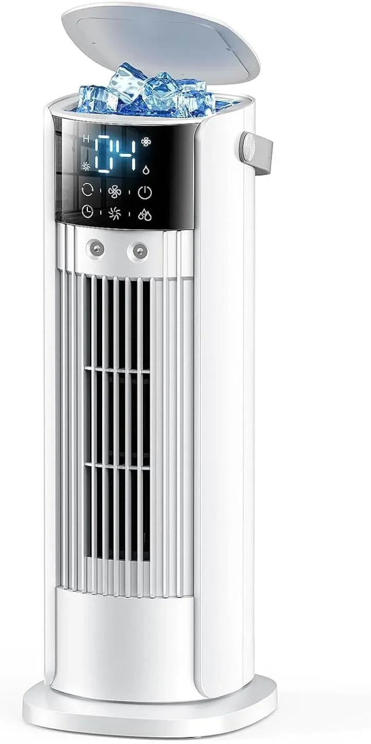 Ventilatore, portatile, timer, 3 velocità, oscillazione, timer di 10 ore, capacità di 700 ml, umidificatore 3 in 1