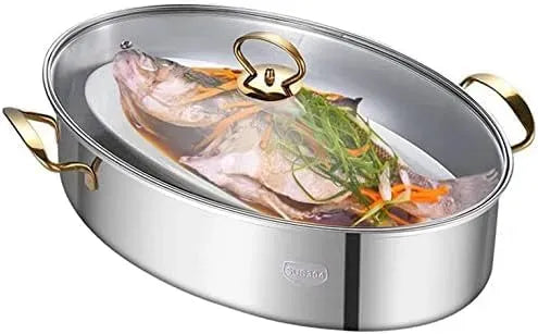 Pentola e padella, 8 L, vapore, acciaio inox, argento, per cuocere a vapore pesce e zuppe bollenti, resistente da 8 litri