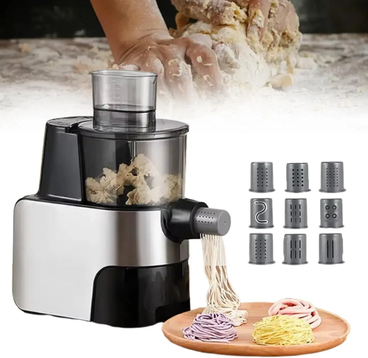 Macchina per pasta, 1,5 L, macchina per tagliatelle, Grande capacità 1,5 L, Impastatrice E Pressatrice 2 in 1, ECC