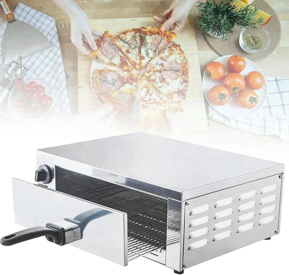 Forno elettrico per pizza, 12 pollici, 1200 W, portatile, esterno, professionale, ristoranti
