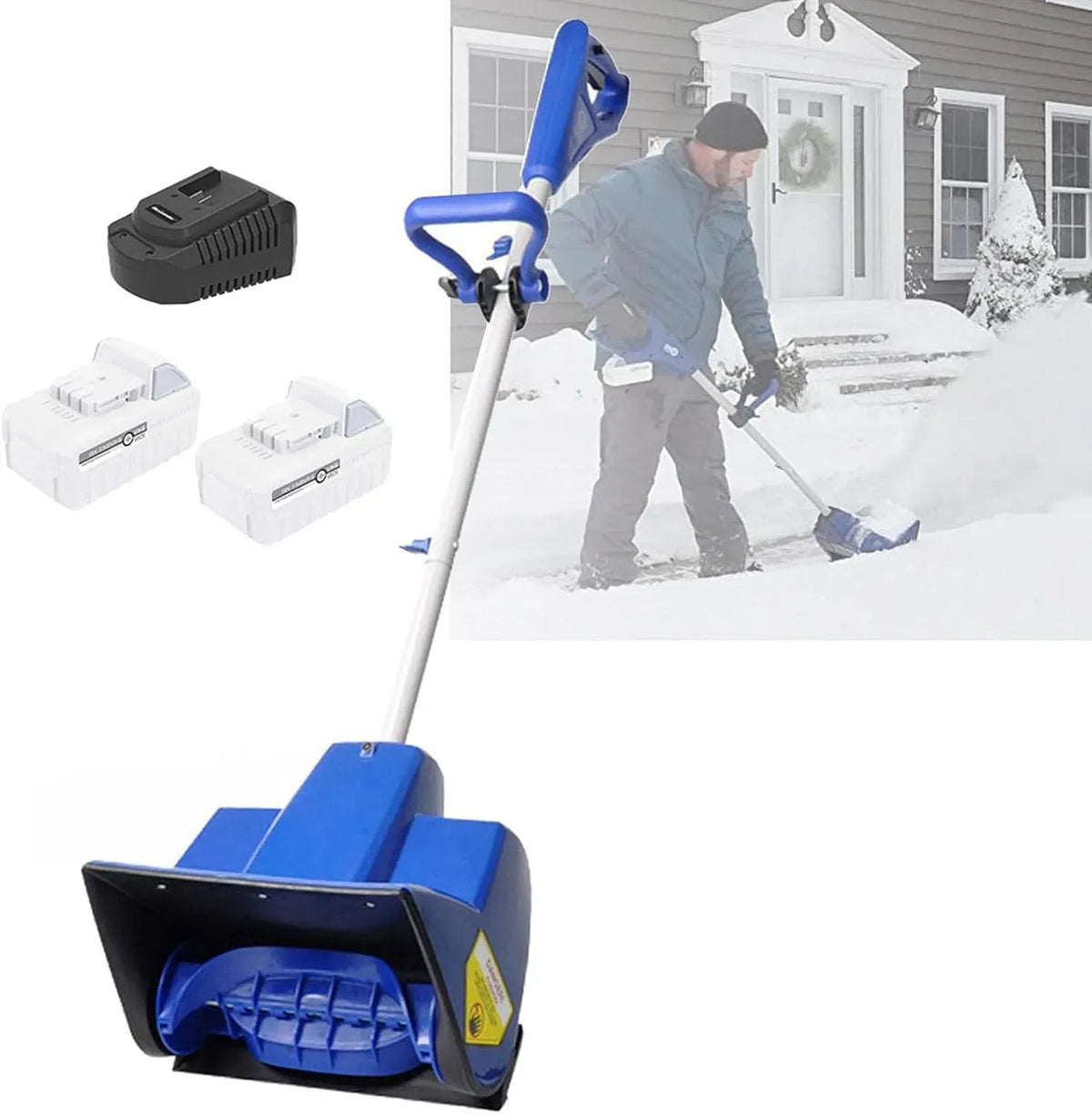 macchina spazzaneve, batteria, 6 m, portatile, esterno, senza fili, per patio e uso esterno