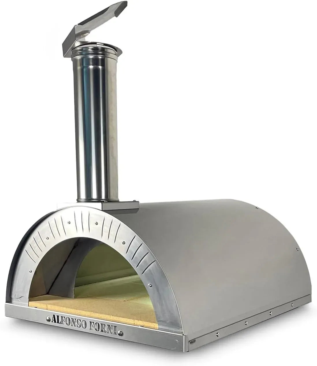 Forno elettrico per pizza, esterno, acciaio inox, full optional con pirometro 500 gradi, mattoni refrattari biscotto 3 cm