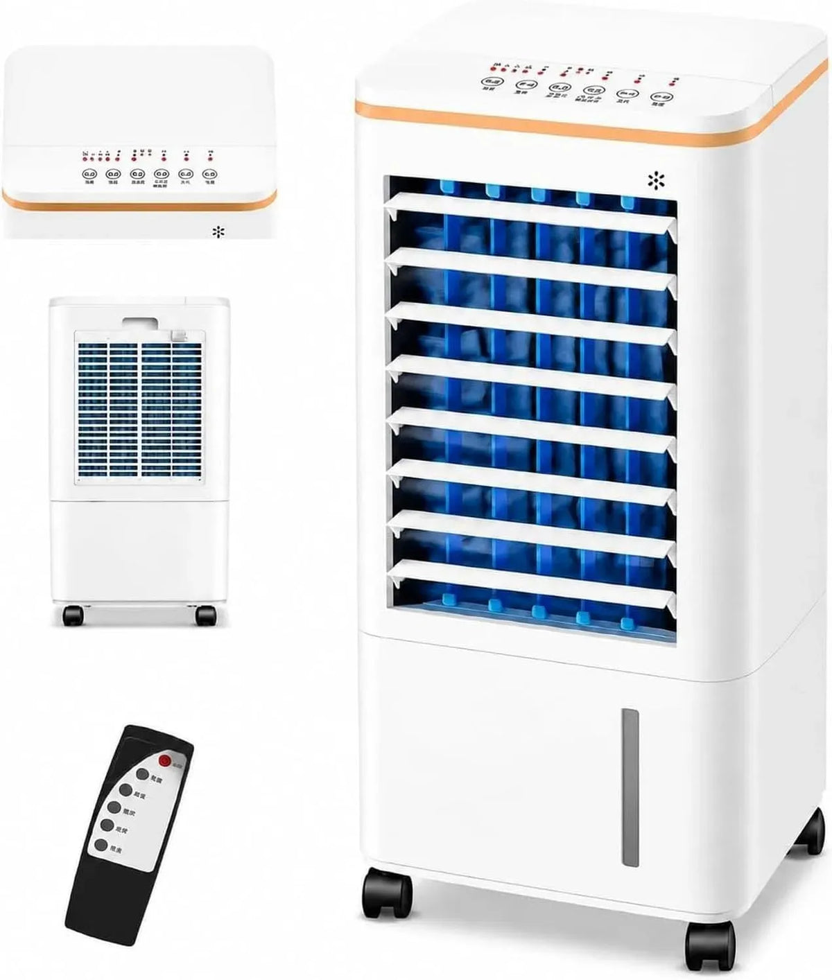 Condizionatore, portatile, professionale, climatizzatore, Condizionatore d'Aria evaporativo Portatile con Telecomando