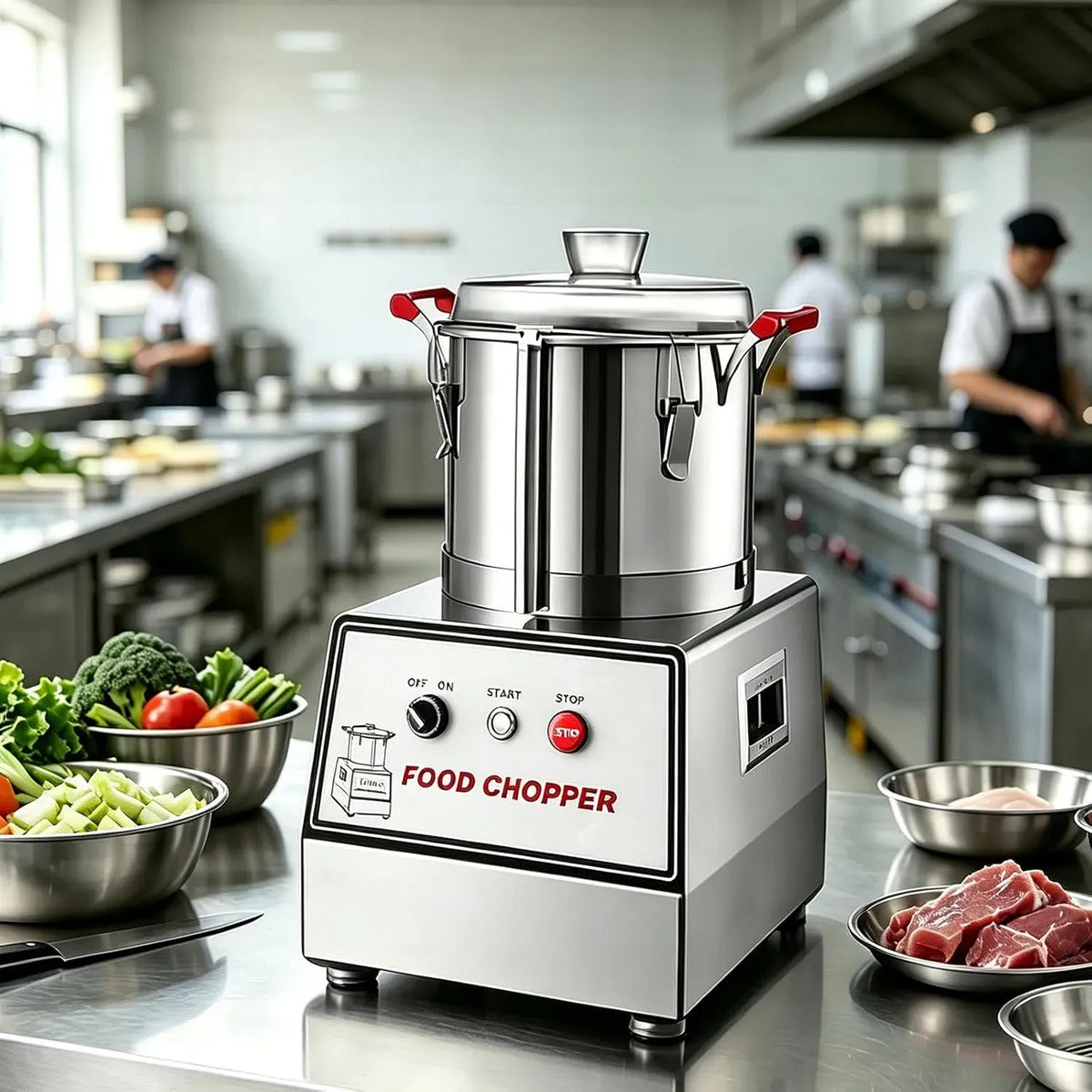 Robot da cucina 5L/7L/10L/15L, 15 L, 1400 W, professionale, acciaio inox, Tritatutto Elettrico 1400 Giri/min