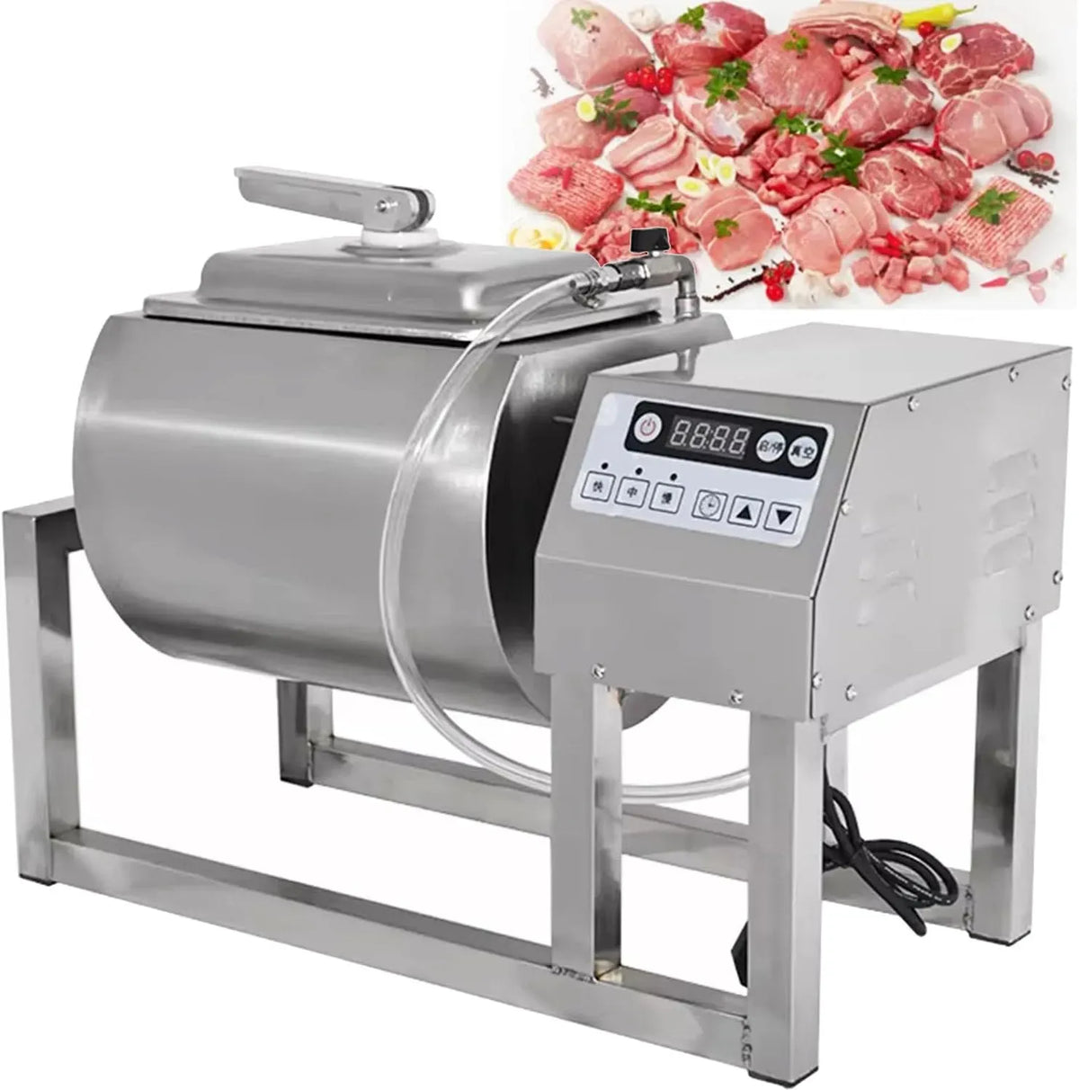 Pancetta, Rotazione Bidirezionale, Tumbler Marinatore Sottovuoto 18l, Acciaio Inox 30w 15 Minuti Marinatura Rapida, 3 Velocità, Per Carne, Salsicce