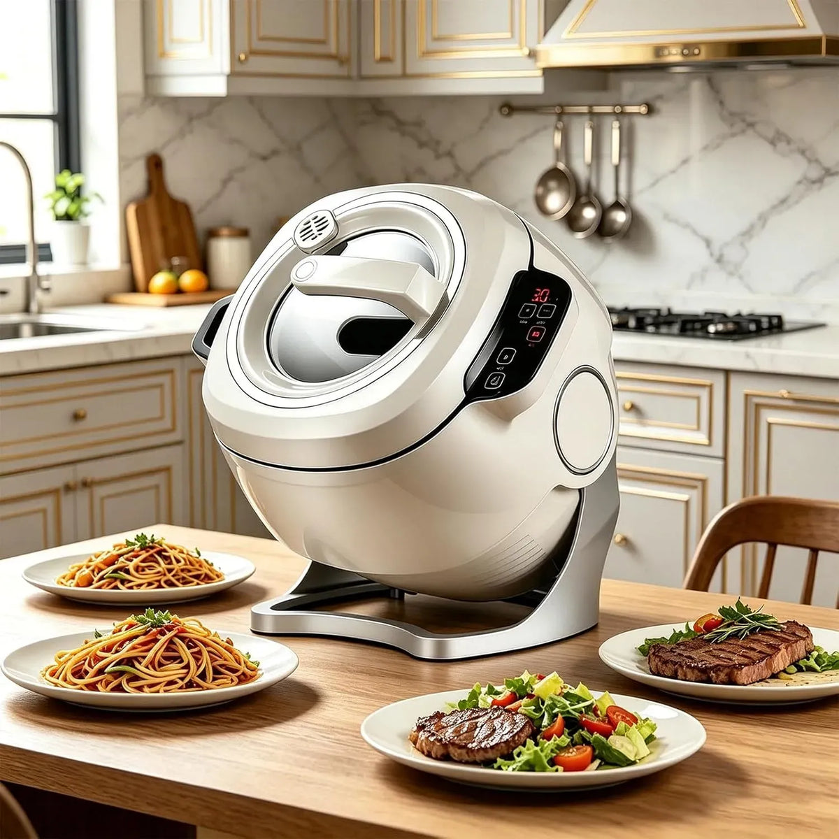 Macchina da Cucina, Multicooker, pentola elettrica multifunzione, multicooker elettrico, 6 L, effetto 3D, funzione riscaldante, per Saltare