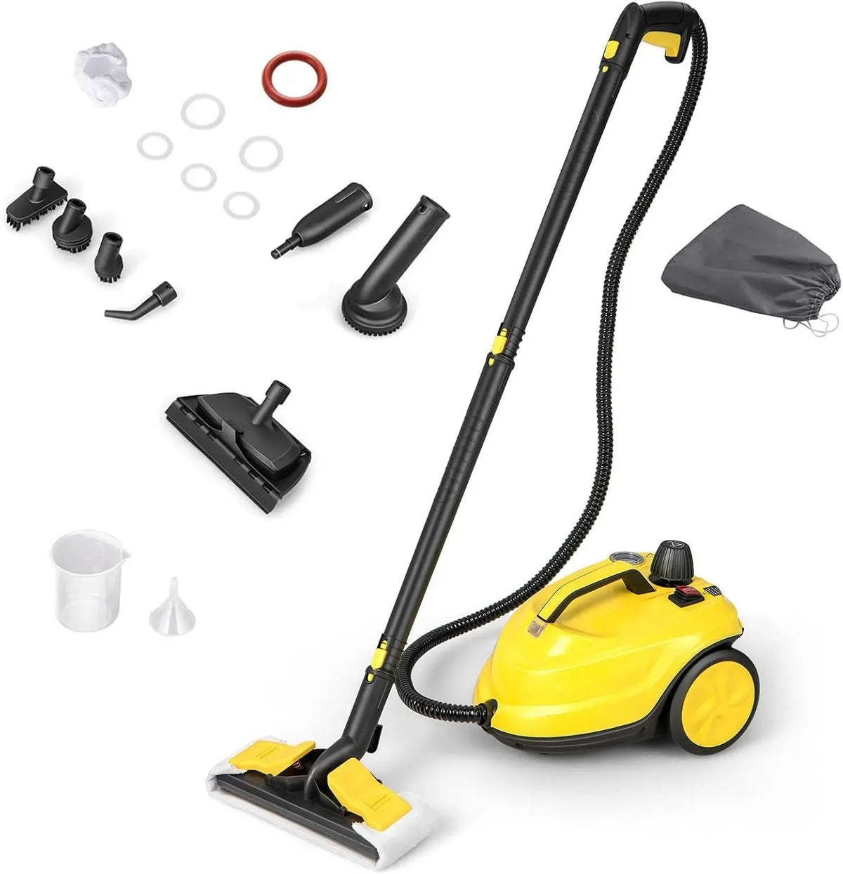 Pulitore a vapore RELAX4LIFE, 1,8 L, 2000 W, ampio serbatoio, 2 zone di temperatura, Tempo di Riscaldamento: 8 min, 5 bar, 3 Regolazione del vapore