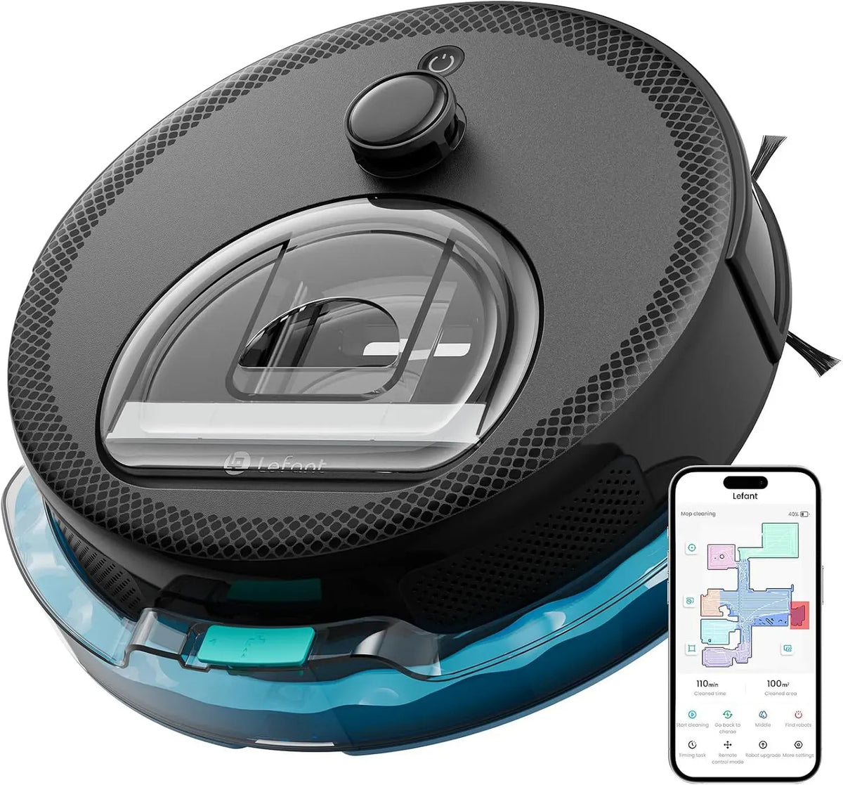 Lefant M330 Robot aspirapolvere, Wi-Fi, Ideale per Peli di Animali e Tappeti, WiFi Alexa App, Rilevamento Tappeti, 5000Pa, Evitamento Ostacoli PSD