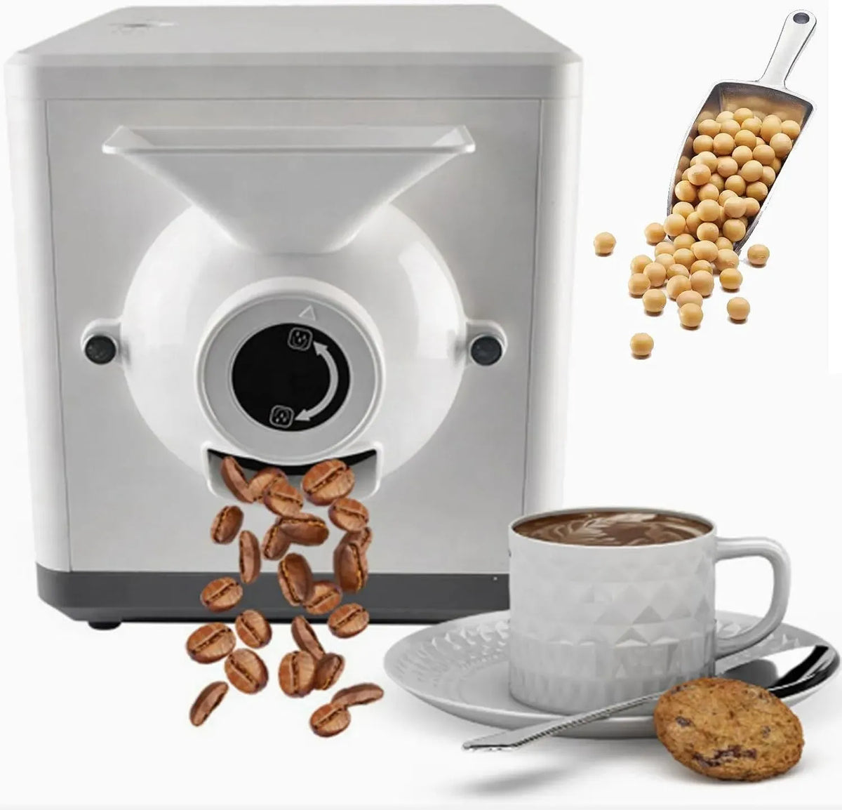 Macchina per tostare, 1600 W, 100 a 250 °C, 1500 g, professionale, rivestimento antiaderente, per tostare Frutta secca e Arachidi