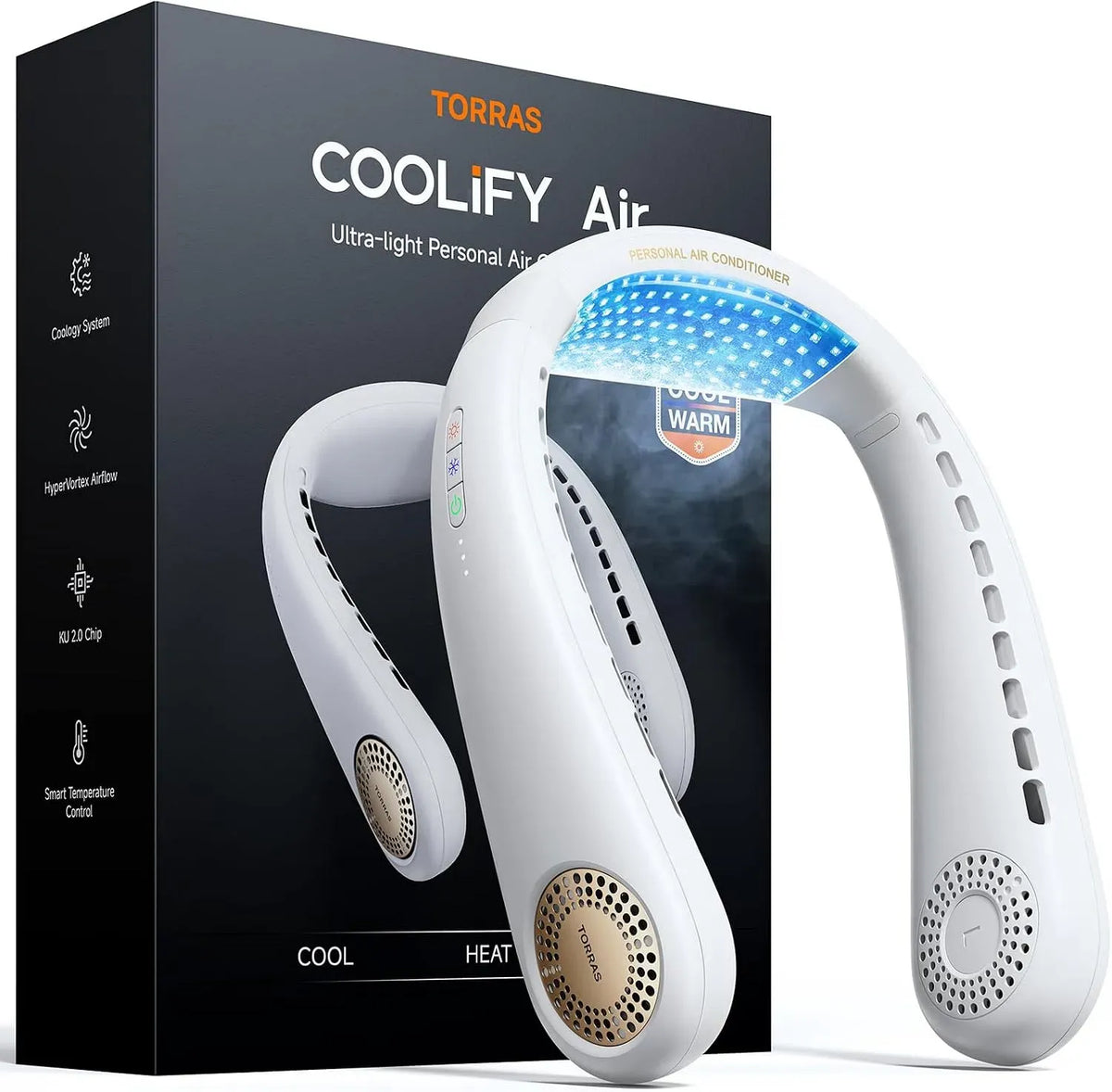 Condizionatore, TORRAS, portatile, effetto 3D, bianco, flusso d'aria 3D
