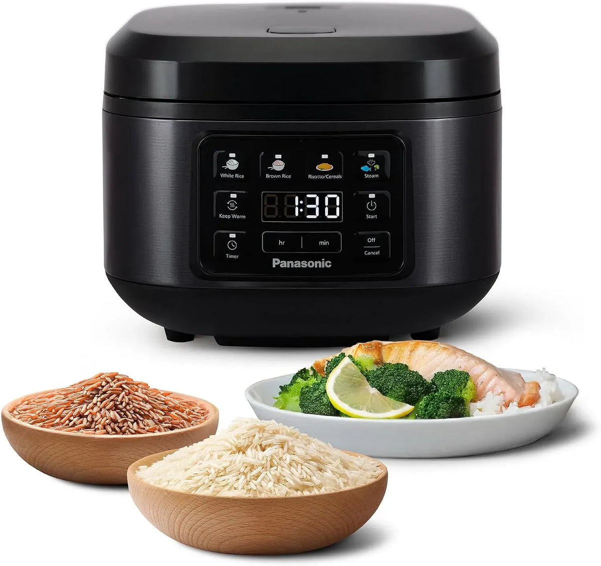 Panasonic SR-DA152KXE Cuociriso, cuociriso elettrico, 1,5 L, mantieni caldo, vapore, nero