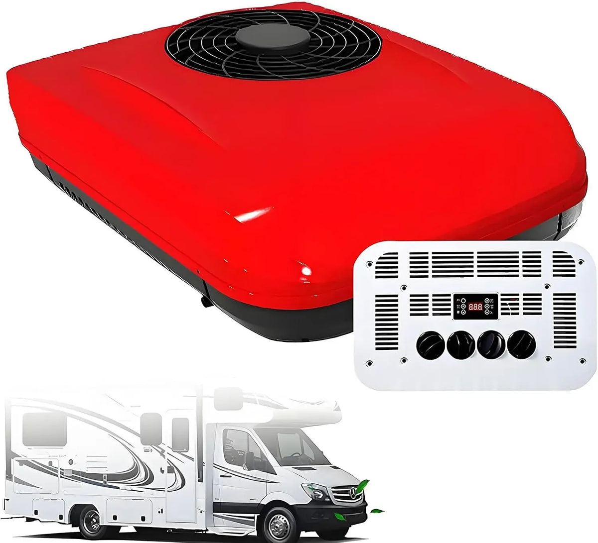 Condizionatore Red-12V, 12 V, rosso, climatizzatore, condizionatore da tetto per auto e camper, unità Compatta all-in-One