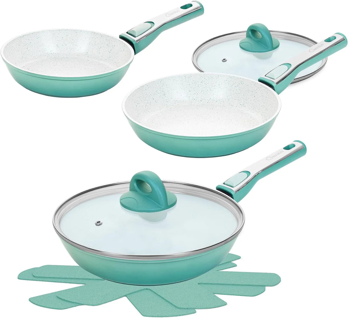 Forno elettrico, 28 cm, rivestimento antiaderente, rimovibile, set di padelle 7 pezzi da 20 + 24 + 28 cm, inserto in ceramica, 2 coperchi in vetro