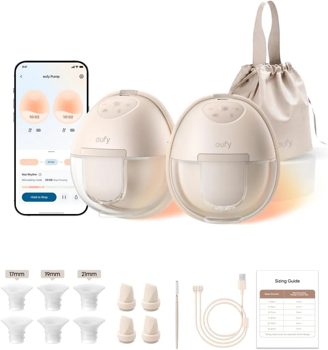 Tiralatte, pompa per latte materno, tiralatte elettrico, eufy Security S1 Tiralatte Elettrico Indossabile