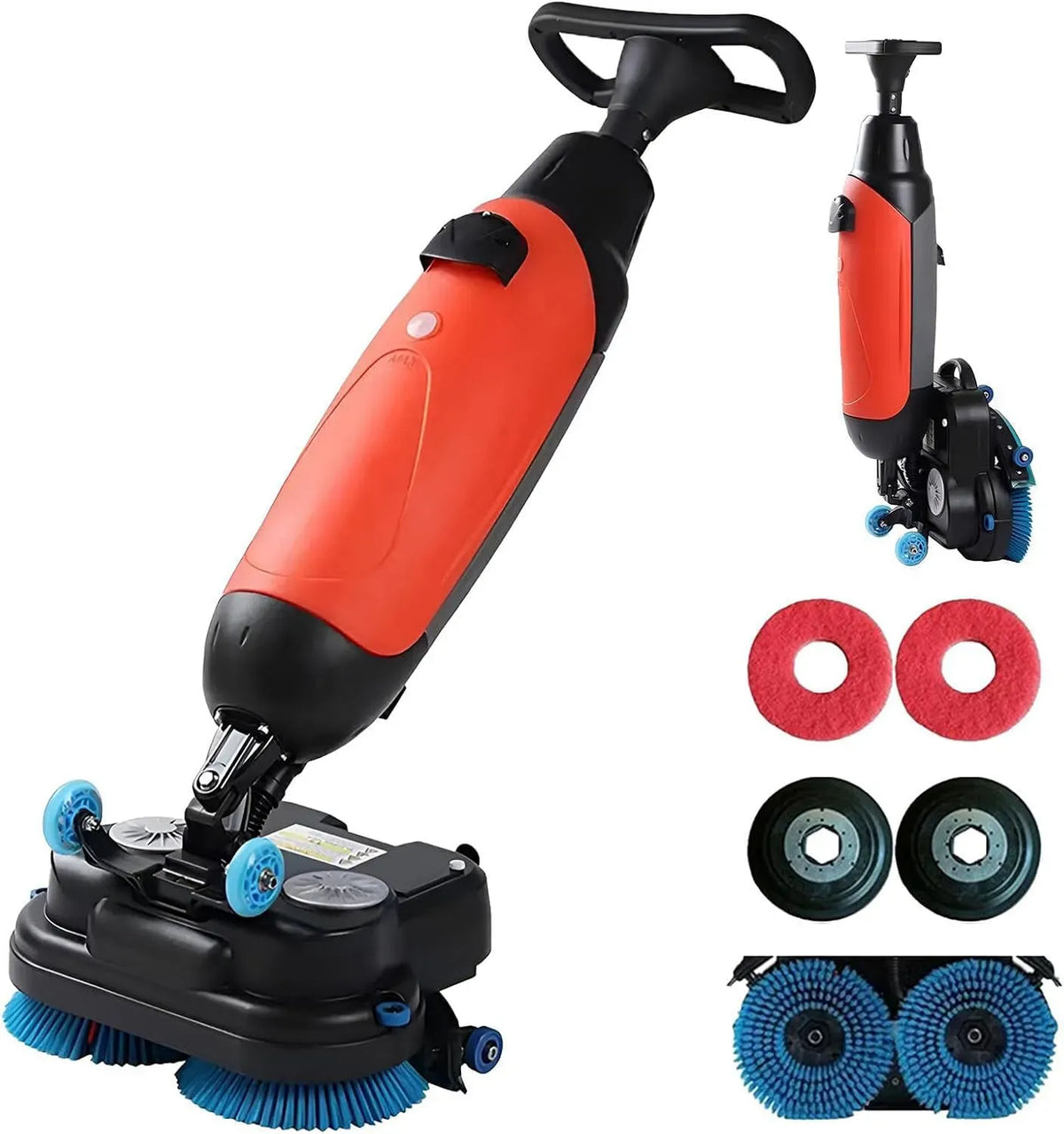Lavasciuga, 43 cm, 36 V, lavatrice/asciugatrice, professionale, piastrelle e superfici dure, testina rotante a 360°, 12000 piedi quadrati/h