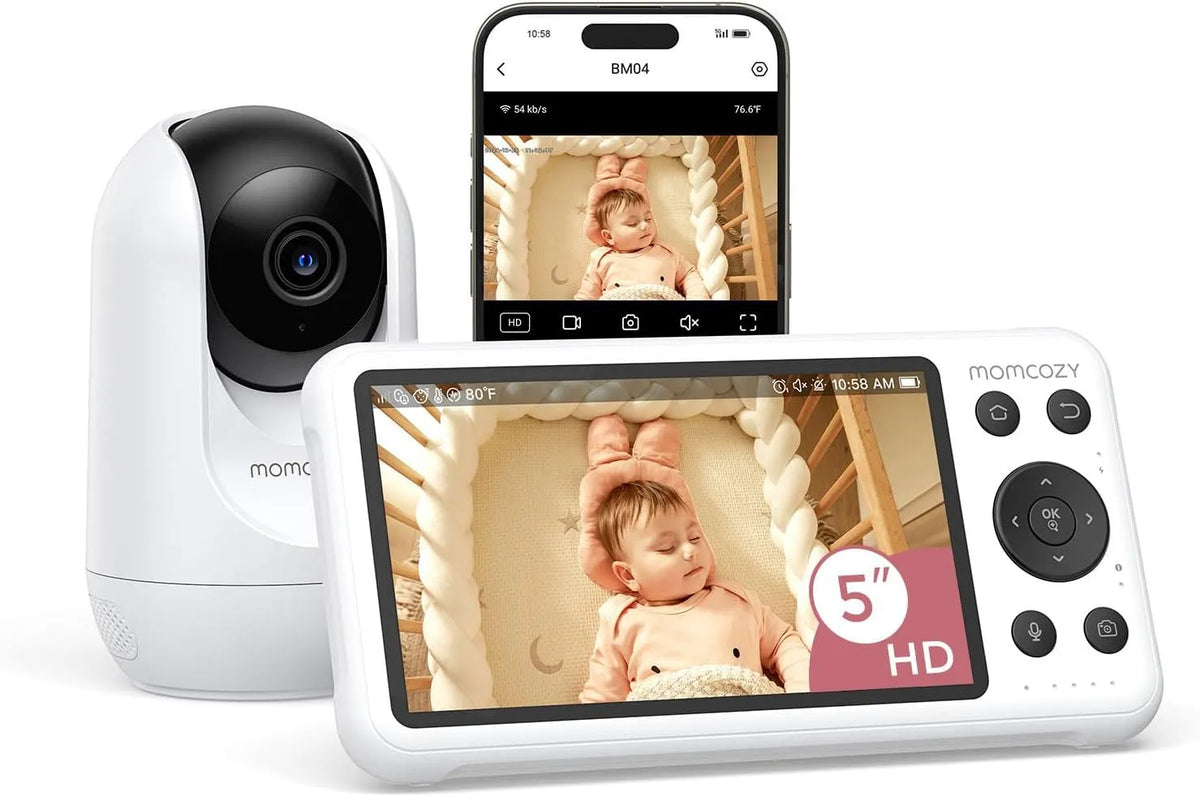 Monitor, momcozy BM04 1080P, Wi-Fi, schermo per PC, monitor video per bambini, BM04 baby monitor video e audio