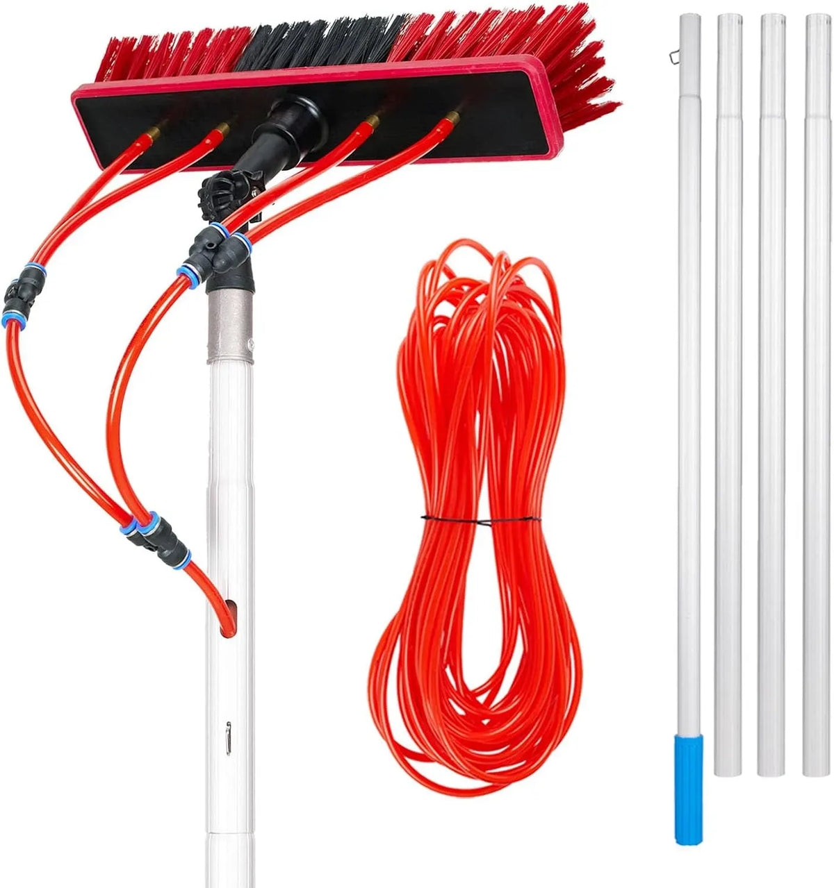 pulitore, spazzola, 35 cm, 12 m, esterno, alluminio, per la pulizia delle finestre regolabile da 3 a 12 m con