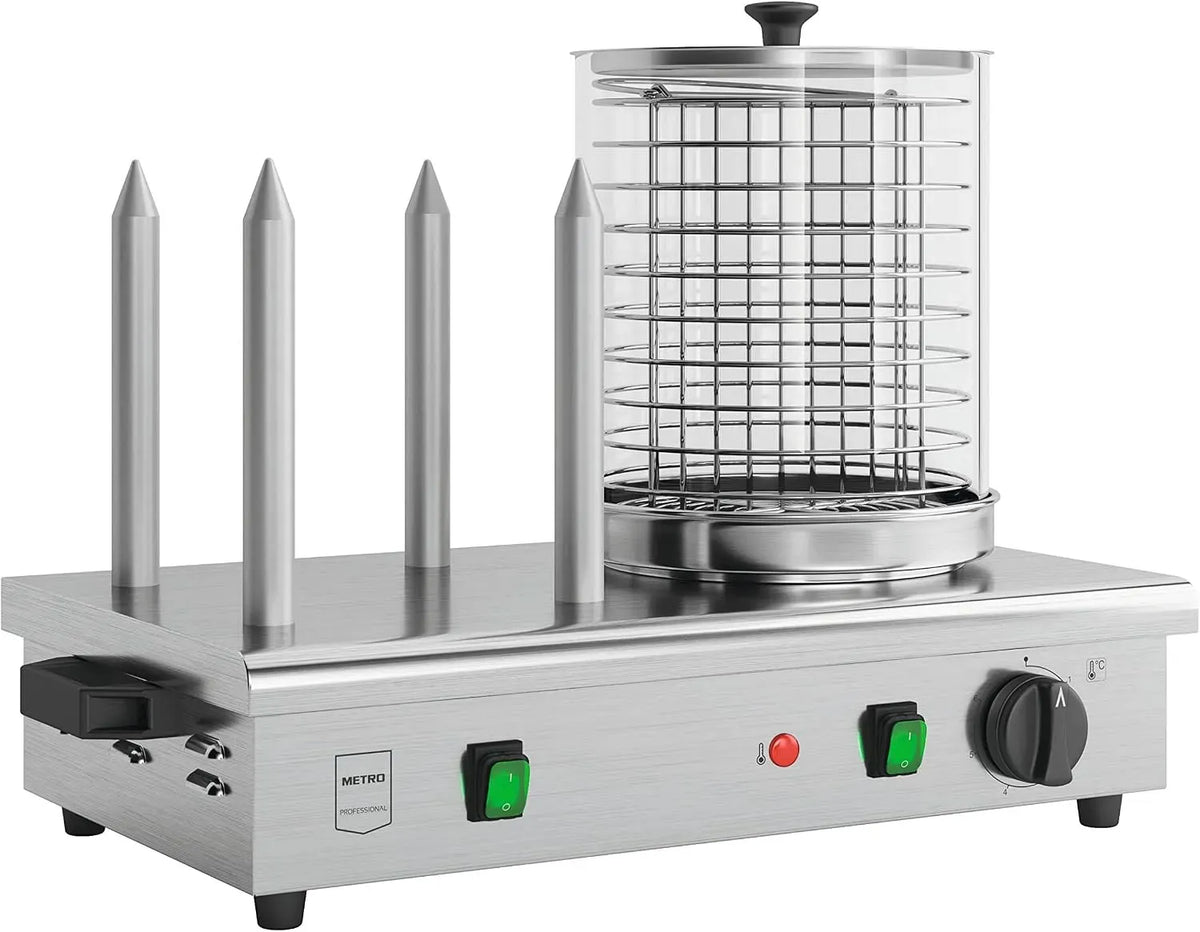 GHM2001 Macchina per Hot, 550 W, acciaio inox, argento, alluminio, vetro, per Hot Dog con barre scaldapane GHM2001, METRO