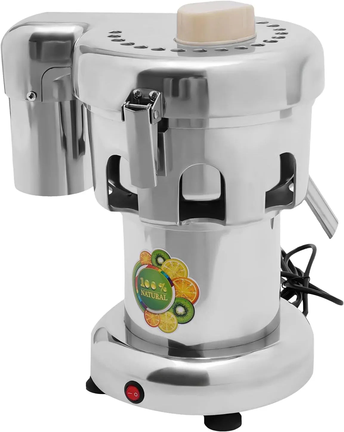 Spremiagrumi elettrico, spremiagrumi per frutta, 370 W, 2800 giri/min, grande capacità, in acciaio inox