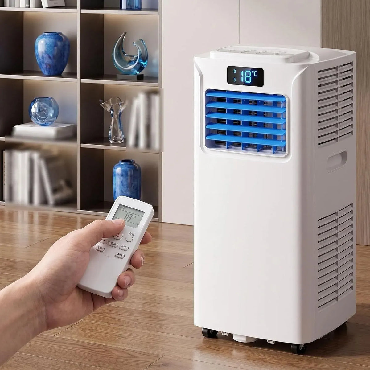 Condizionatore, portatile, timer, display digitale, Portatile Basso Consumo con Kit Installazione, 7000 BTU, 2 velocità