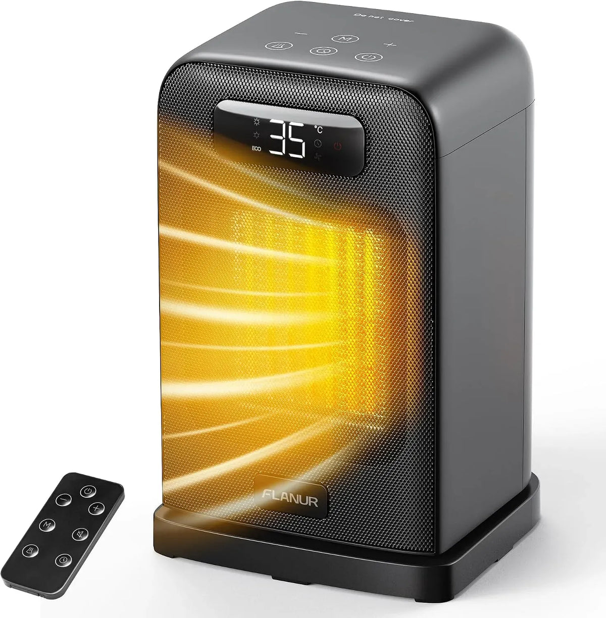 12H Pack+4 Telecomando, Riscaldamento Portatile Ceramico PTC con Termostato, Stufetta Elettrica Basso Consumo 1500W, Oscillazione 70°, Timer 12H
