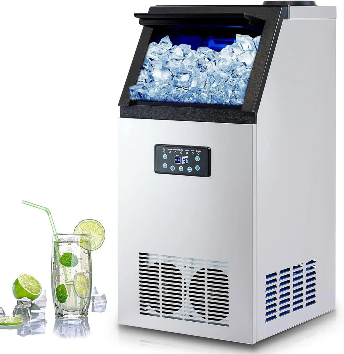 40kg/24h Macchina per Il Ghiaccio, 40 kg, per Il Ghiaccio con Controllo Digitale 40kg/24h