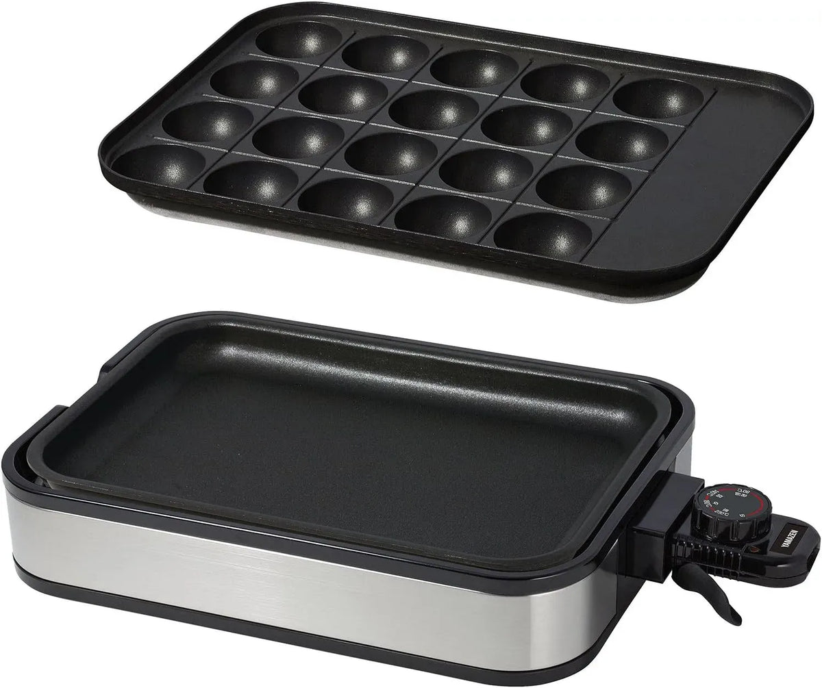 yha-w100 piastra, rimovibile, Yamazen Yamazen Takoyaki piastra calda rimovibile con piastra e piatta S