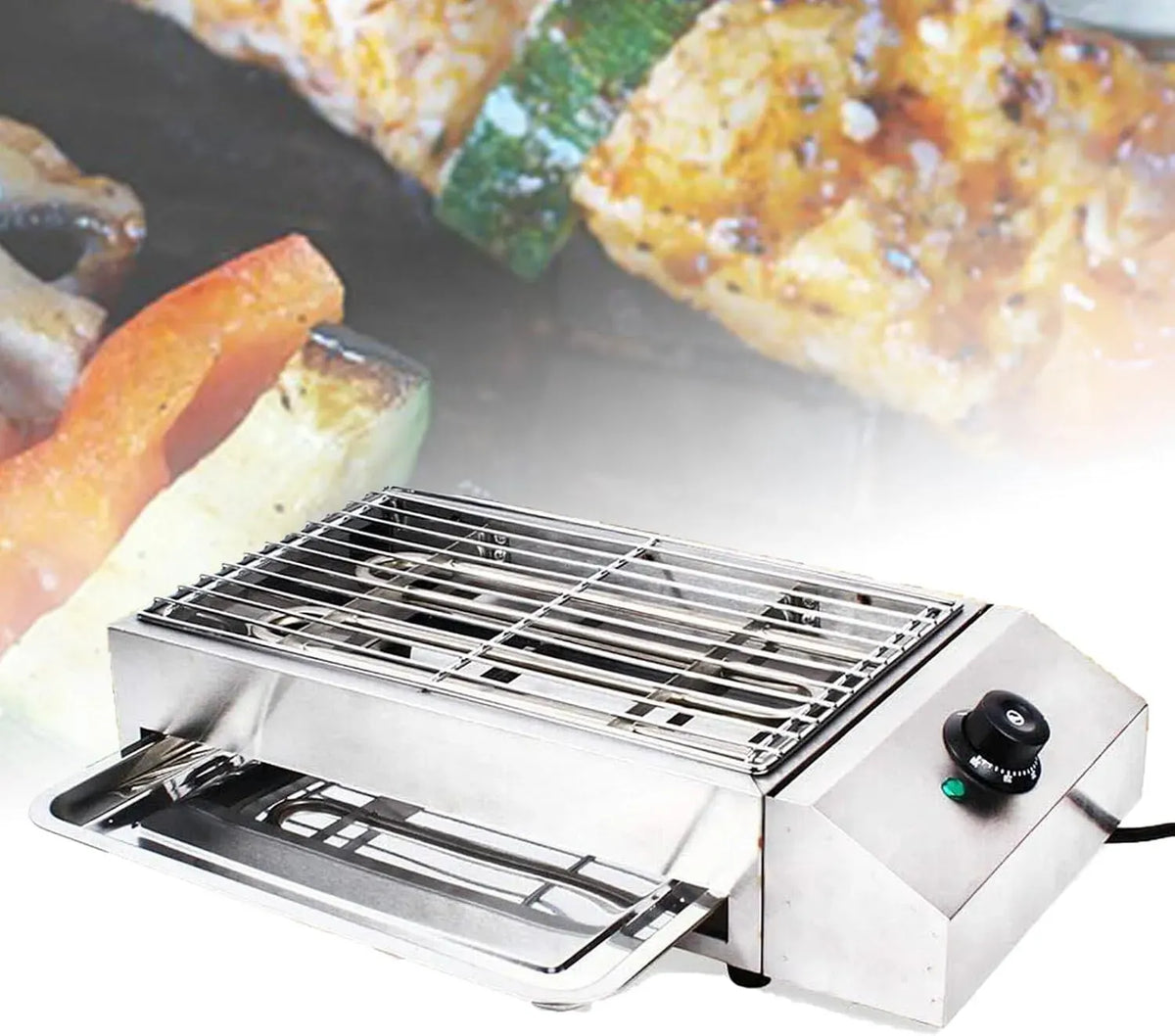 Barbecue, griglia, tavolo, 2600 W, 50 a 300 °C, portatile, professionale, acciaio inox