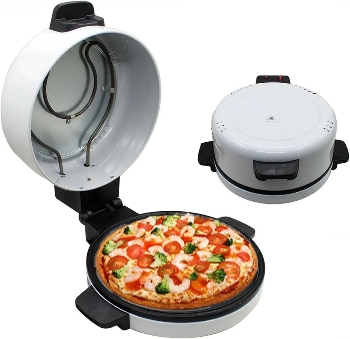 Forno elettrico per pizza, 2000 W, portatile, rivestimento antiaderente, Riscaldamento Rapido a 220 °C, Pizzaiolo Elettrico