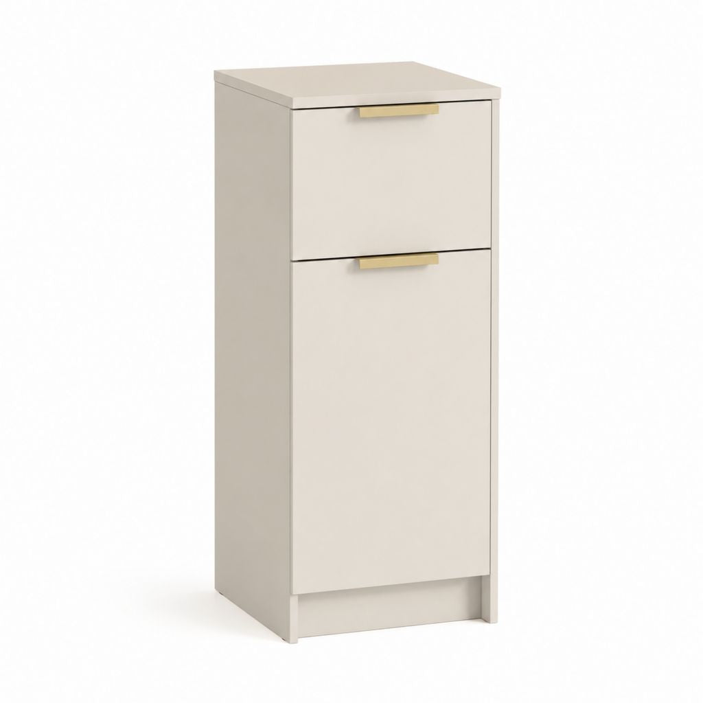 Credenza alta a 2 ante beige in pannelli MDF rettangolare 40 x 35 x 100 cm