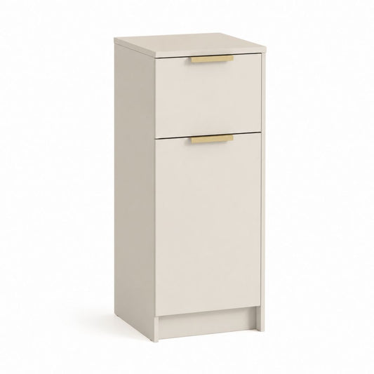 Credenza alta a 2 ante beige in pannelli MDF rettangolare 40 x 35 x 100 cm
