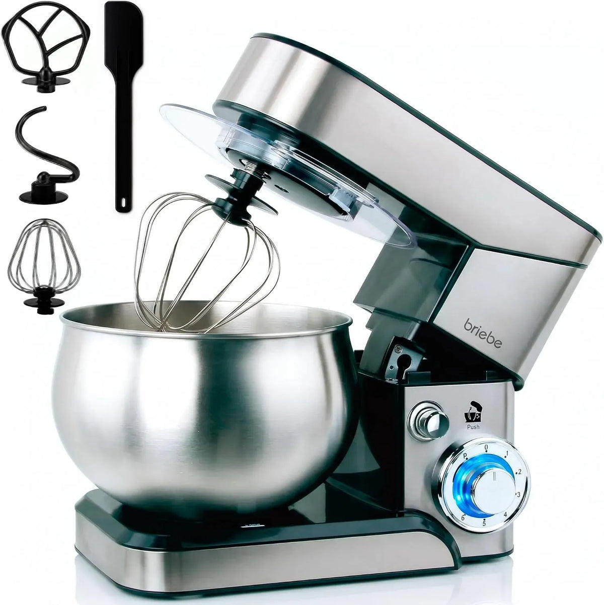 Robot da cucina KM1114, 5 L, 1800 W, pasticceria, professionale, acciaio inox, 6 Velocità + Funzione Pulse, Ciotola 5 L