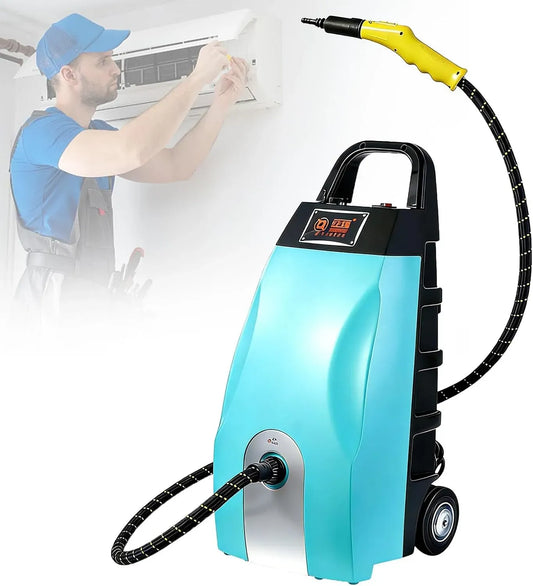 Pulitore a vapore E 8, 3,5 L, ruote di trasporto, industriale, ampio serbatoio, blu, Tubo Fl ssibil Da 2,5m, S rbatoio Da 3,5 Litri Acc ssori, 2,5 m