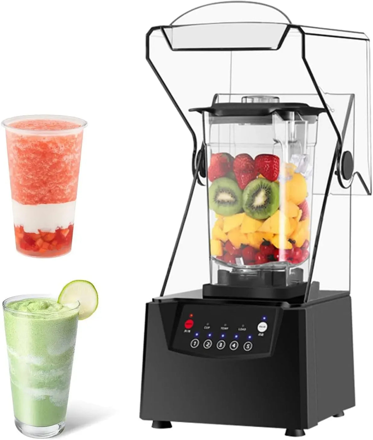 Frullatore, 2600 W, professionale, mixer da cucina, Copertura, Frullatore Elettrico per Frullati