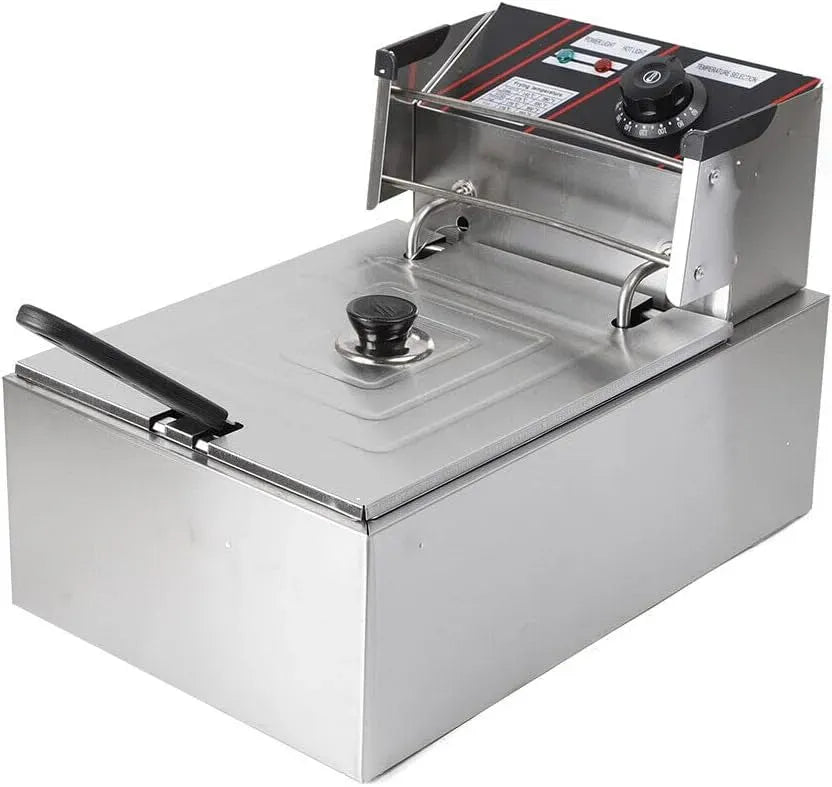 W 5 Friggitrice elettrica 2500, professionale in acciaio inox friggitrice termostatica 60, 200 °C con coperchio e regolabile Friggitrice Deep Fry