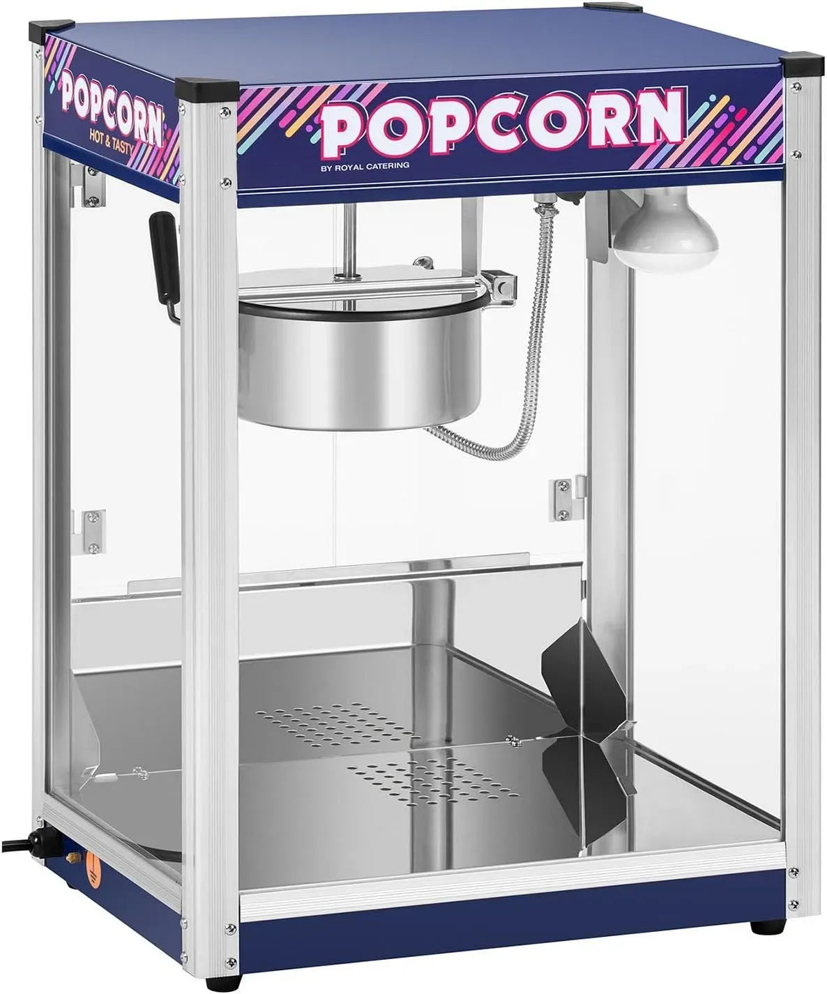 Macchina per Popcorn, Popcorn Maker, 33,7 x 47,6 x 51,7 cm, 1500 W, 5 kg, professionale, ristorazione, rivestimento antiaderente, blu