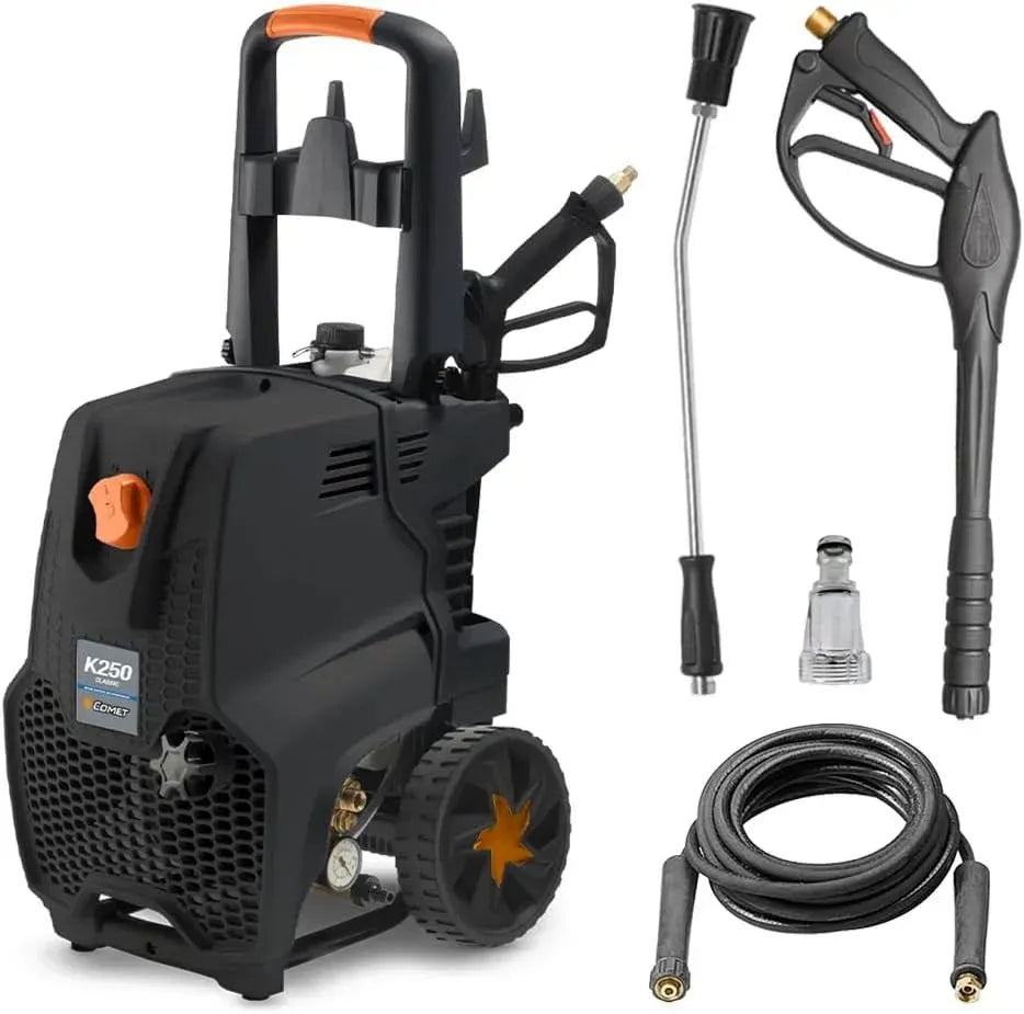 Idropulitrice K 250, ruote di trasporto, ampio serbatoio, professionale, Motore 4 Poli 1400 Giri/min, 150 Bar, Ruote 220mm