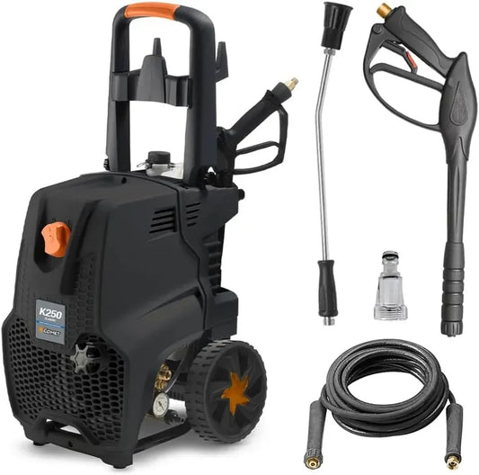 Idropulitrice K 250, ruote di trasporto, ampio serbatoio, professionale, Motore 4 Poli 1400 Giri/min, 150 Bar, Ruote 220mm