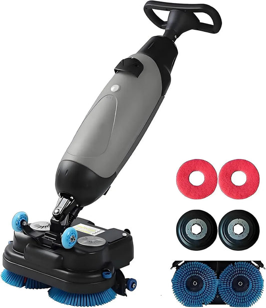 Asciugatrice, 43 cm, 4 L, ampio serbatoio, professionale, grigio, Testina Rotante a 360°, Larghezza di Pulizia di 43 cm Grey