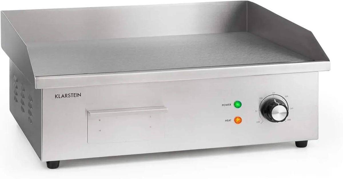 Klarstein Contenitore, Piastra, 54,5 x 35 cm, 3000 G, grill, ghisa, acciaio inox
