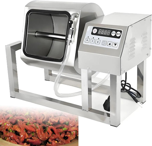 per Carne, Rotazione Bidirezionale, Tumbler Marinatore Sottovuoto in Acciaio Inox 18 L, 3 velocità, Commerciale Acciaio Inox, Verdure