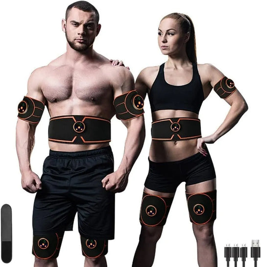 EMS Stimolatore Addominale, Elettrostimolatore Muscolare, 8 modalità+19 Intensità, Elettrostimolatore per Addominali, Trainer Wireless per Addome