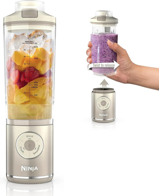 Ninja Frullatore, 3 programmi, portatile, rimovibile, contenitore rimovibile da 623,7 g