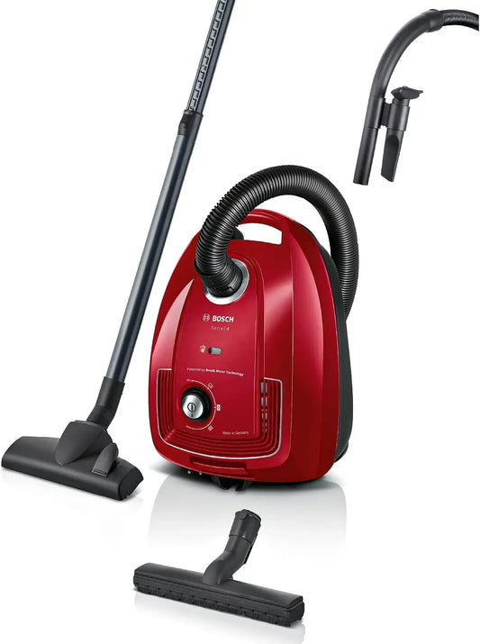 Bosch BGD38RD1H Aspirapolvere, 850 W, rosso, aspiratore elettrico domestico, Alta Potenza