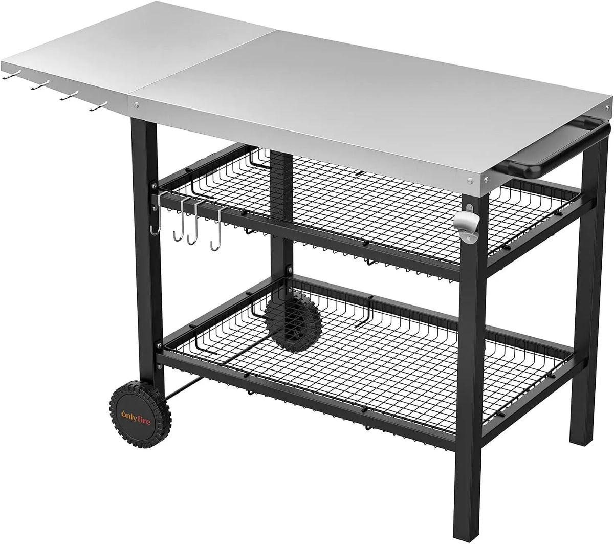 Carrello, Barbecue, tavolo, grill, 126 × 63 × 81cm, 81 cm, esterno, acciaio inox, per Barbecue