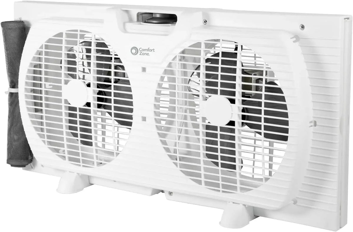 Ventilatore, 22,9 cm, Comfort CZ319WT2, ventola per circolazione dell'aria, Ventilatore a doppia finestra