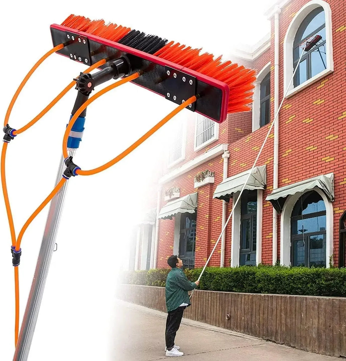 Spazzola, pulitore, 50 cm, 6 m, esterno, per la Pulizia di Pannelli solari con Asta da 6 m