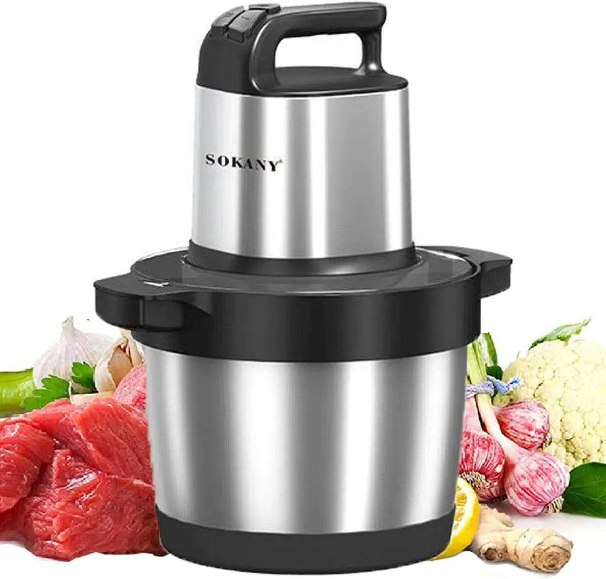 Robot da cucina, 6,5 L, 1500 W, SOKANY SK-7033, acciaio inox